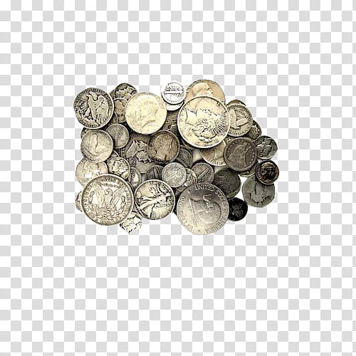 s, silver-colored coins transparent background PNG clipart