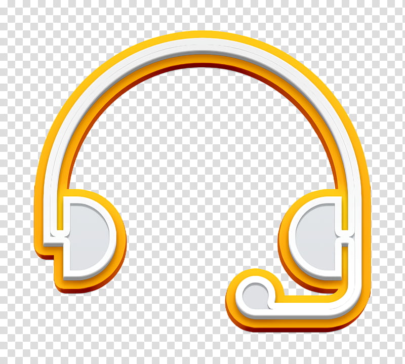 communication icon device icon earphone icon, Headphone Icon, Headset Icon, Speaker Icon, Support Icon, Yellow, Line, Symbol transparent background PNG clipart