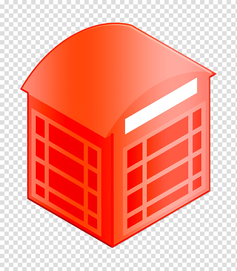box icon london icon phone icon, Red Icon, Orange, House, Shed, Roof transparent background PNG clipart