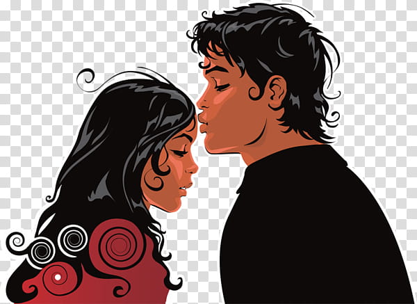 Happy valentines day cute couple forehead kiss Vector Image