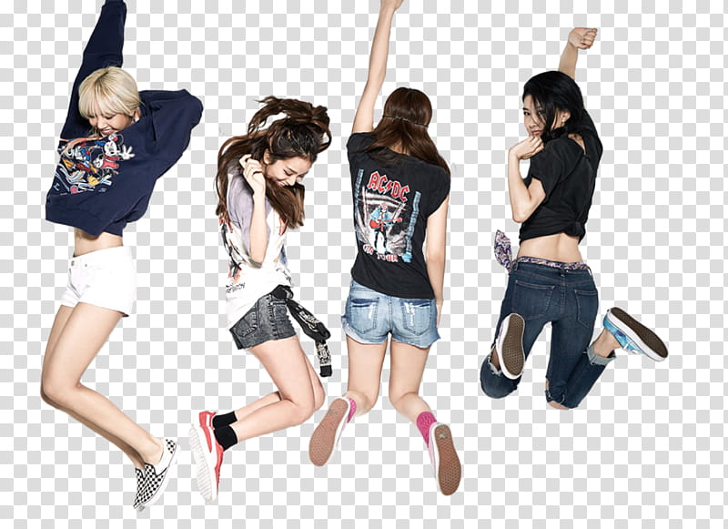 BlackPink, four women jumping transparent background PNG clipart