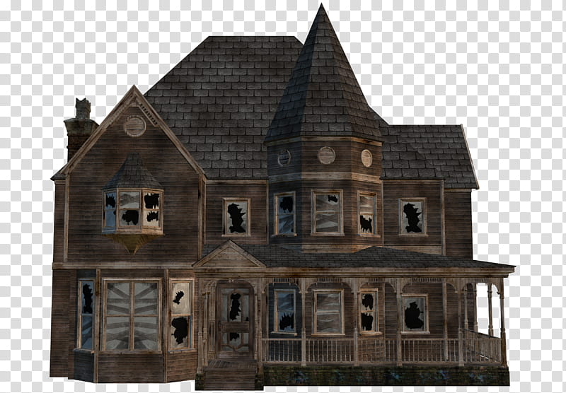 D Haunted Mansion, brown house art transparent background PNG clipart