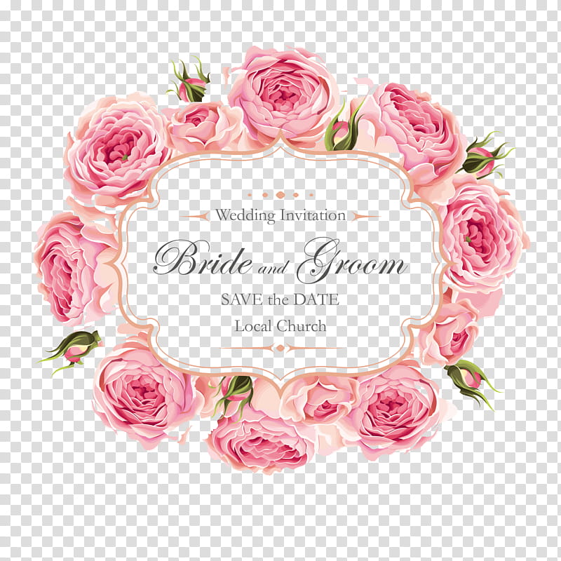 Flowers Wedding Invitation Watercolor, Rose, Floral Design, Pink Flowers, Frames, Greeting Note Cards, Flower Bouquet, Garden Roses transparent background PNG clipart