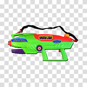 New DISCULPA, red and green Tidal Wave CSG X gun toy transparent background PNG clipart