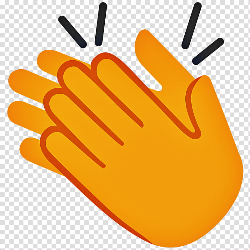 Orange, Clapping, Hand, Drawing, Yellow, Finger, Line, Glove transparent background PNG clipart