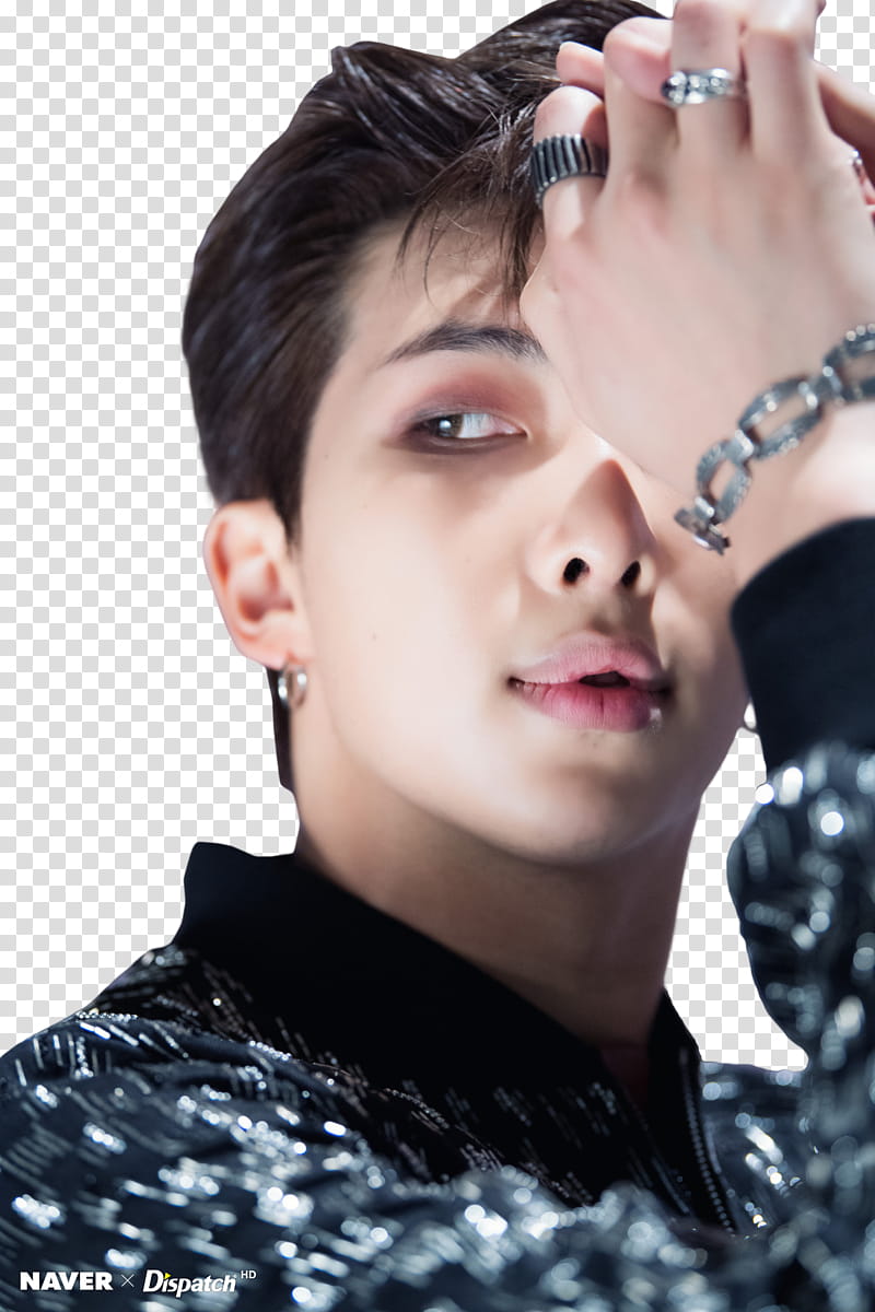 Namjoon BTS, man in black zip-up jacket transparent background PNG clipart