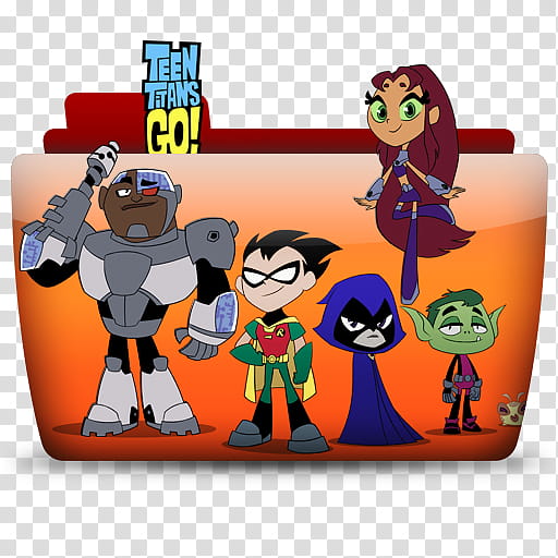 TV Folder Icons DC and Marvel ColorFlow Set , Teen Titans Go, Teen Titans character folder screenshot transparent background PNG clipart