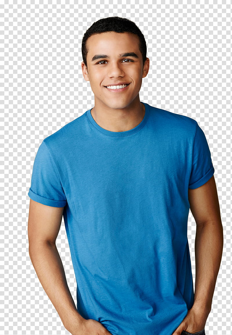 Promocionales  temporada, men's blue crew-neck shirt transparent background PNG clipart