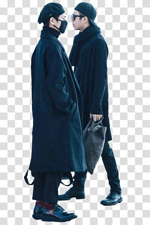men wearing black coats transparent background PNG clipart thumbnail