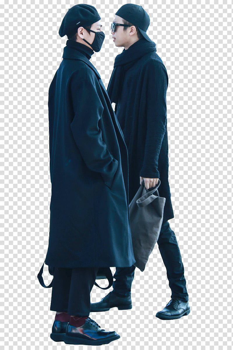 men wearing black coats transparent background PNG clipart