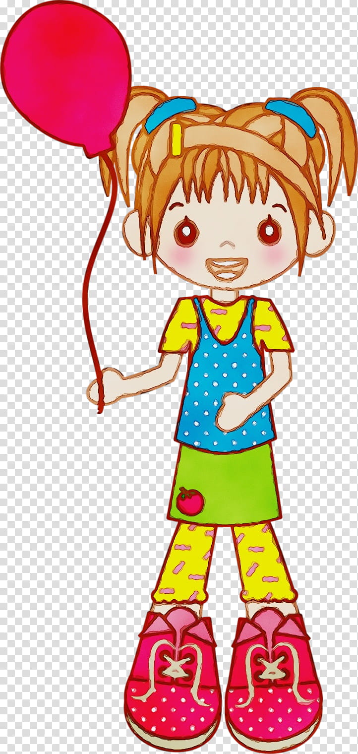 cartoon child art cheek child happy, Watercolor, Paint, Wet Ink, Cartoon, Play, Doll transparent background PNG clipart