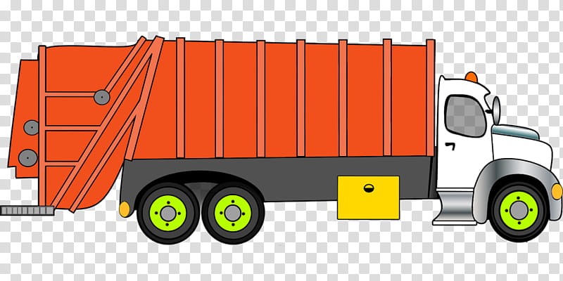 transport vehicle garbage truck freight transport truck, Commercial Vehicle, Shipping Container transparent background PNG clipart