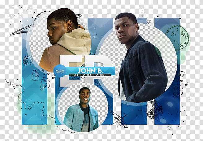 John Boyega, black top with text overlay transparent background PNG clipart
