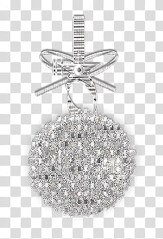 Silvery Christmas, silver-colored pendant transparent background PNG clipart