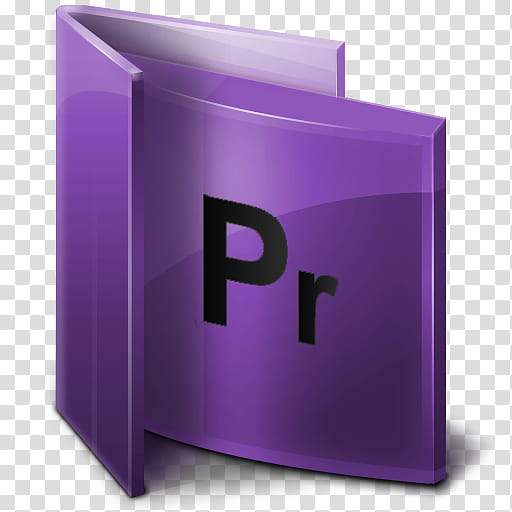 Adobe CS Folders, purple Pr icon transparent background PNG clipart