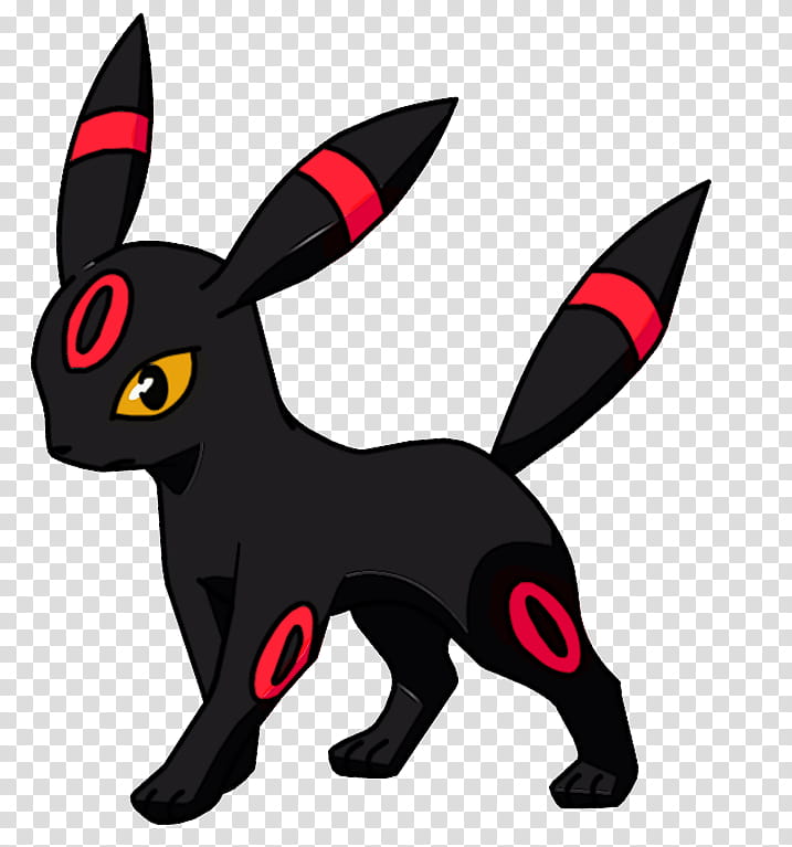 Pokemon, Red rings, Umbreon, black and red animal anime character illustration transparent background PNG clipart