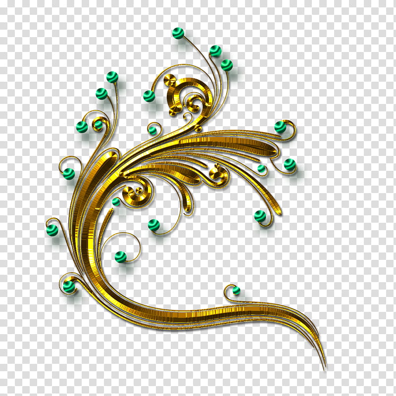 decor , gold and green scrolled illustration transparent background PNG clipart