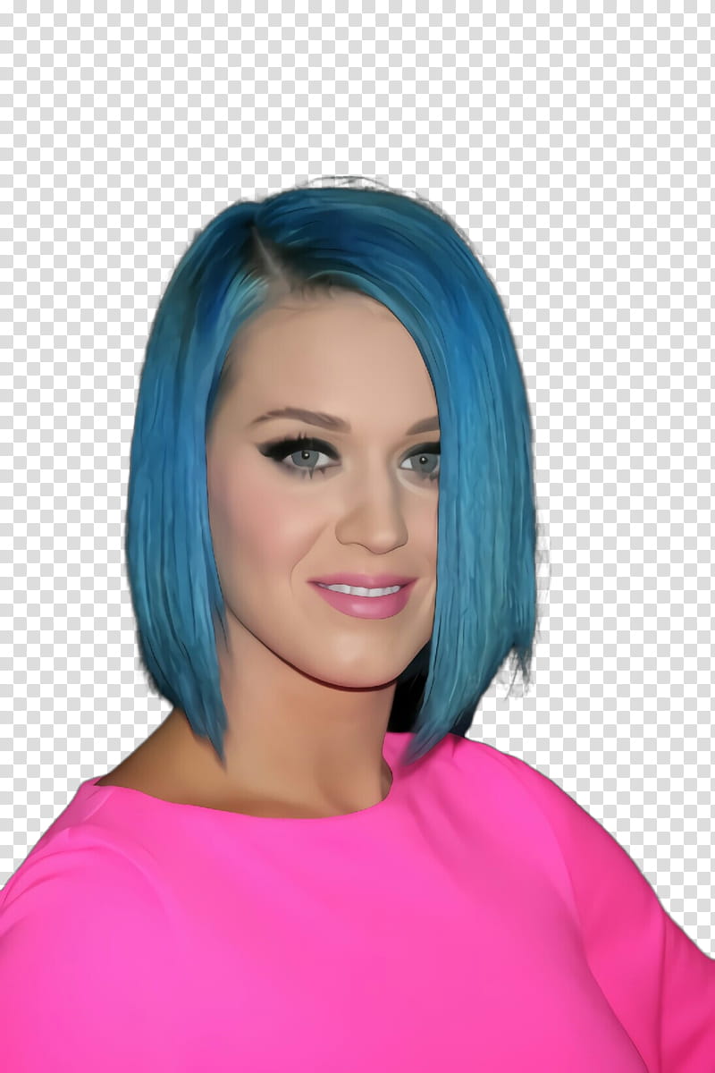 hair face blue hairstyle turquoise, Cartoon, Wig, Pink, Chin, Eyebrow, Hair Coloring transparent background PNG clipart