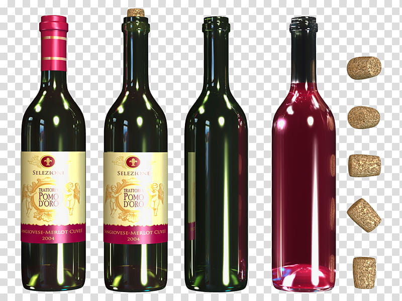 Wine Bottle, green and maroon glass wine bottles transparent background PNG clipart