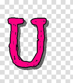 pink u letter art transparent background PNG clipart