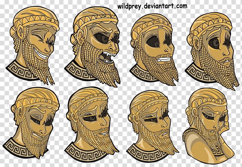 Sargon of Akkad headshot expressions transparent background PNG clipart