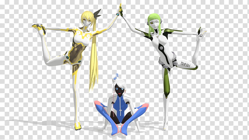 Pose , D graphics of three robot women transparent background PNG clipart