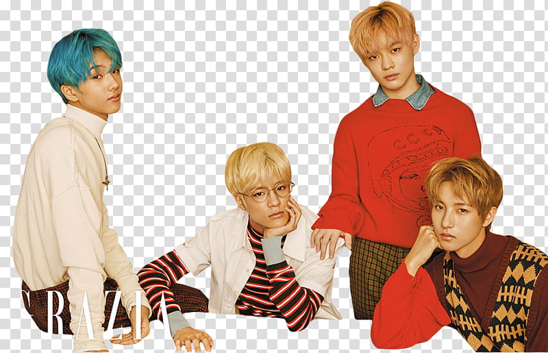 NCT DREAM Grazia, four men assorted-color apparels transparent background PNG clipart