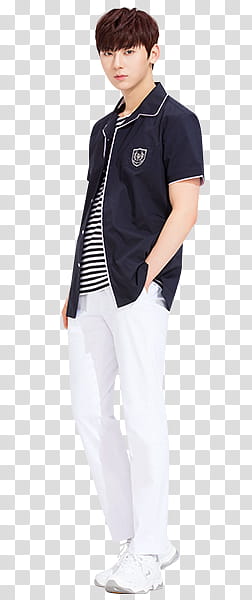 WANNA ONE IVY CLUB P, man standing while left hand in pocket transparent background PNG clipart