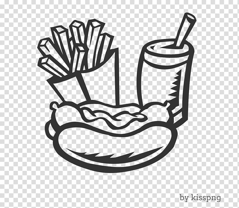 Black And White Flower, Hot Dog, French Fries, Hamburger, Food, Junk Food, Street Food, Fast Food transparent background PNG clipart