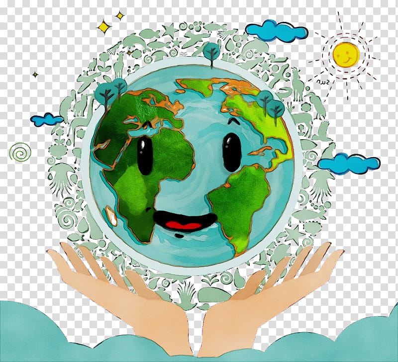 green earth world, Earth Day, Save The World, Save The Earth, Watercolor, Paint, Wet Ink transparent background PNG clipart