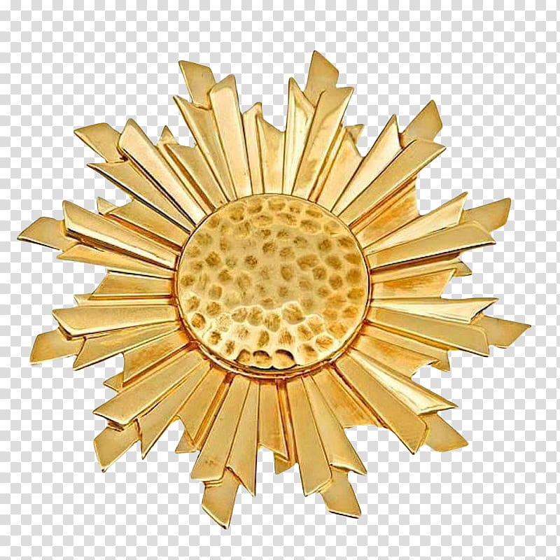 , gold-colored sun emblem transparent background PNG clipart