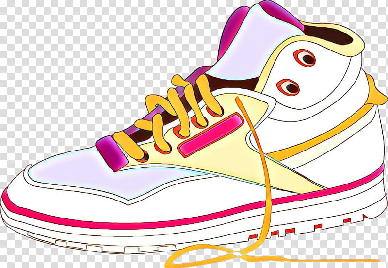 footwear shoe white, Cartoon, Pink, Sneakers, Athletic Shoe, Line transparent background PNG clipart