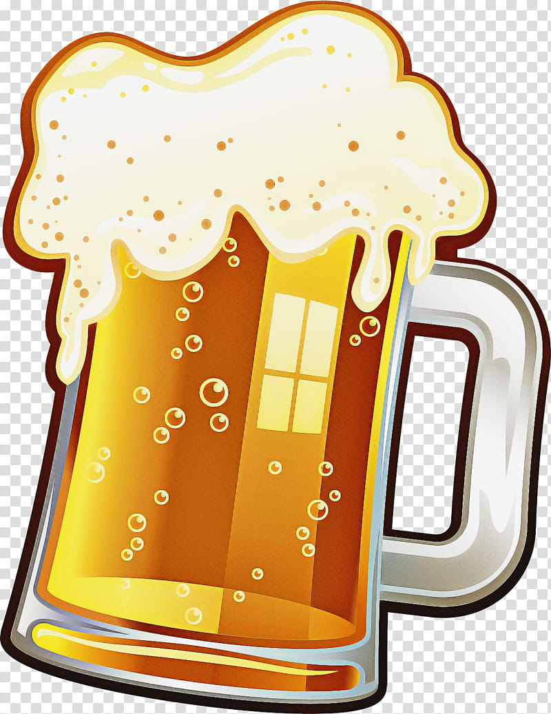 Beer, Food, Cartoon, Yellow, Cup, Pint Glass, Beer Glass, Drinkware transparent background PNG clipart
