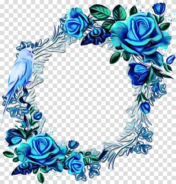 Background Blue Frame, Floral Design, Flower, Rose, Wreath, Frames, Blue Rose, Blue Flower transparent background PNG clipart