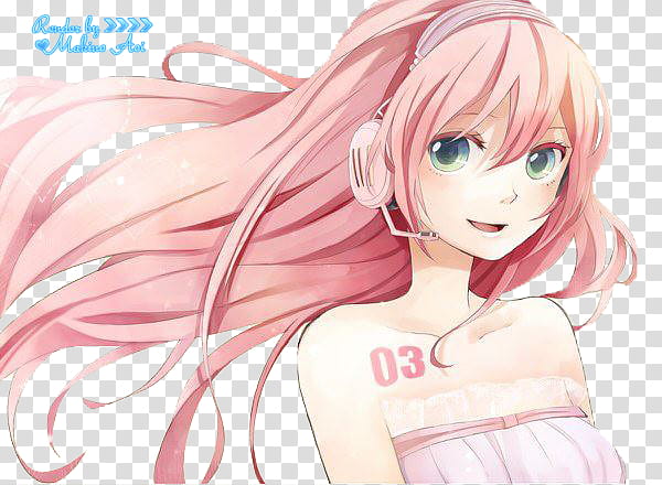 woman pink hair anime character transparent background PNG clipart