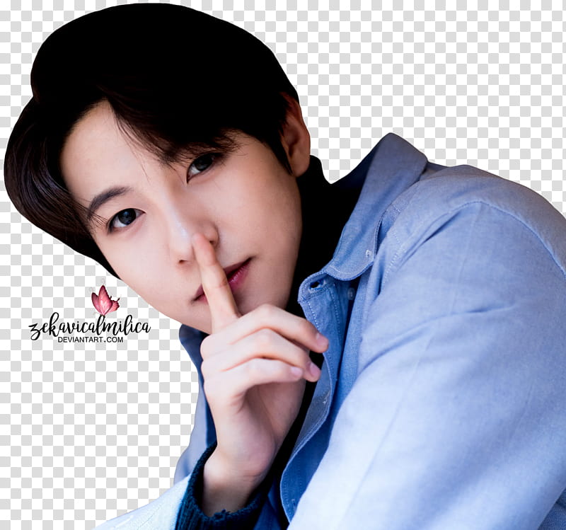 NCT Renjun Sweet Valentine Day, man with stay silent sign using his hand transparent background PNG clipart