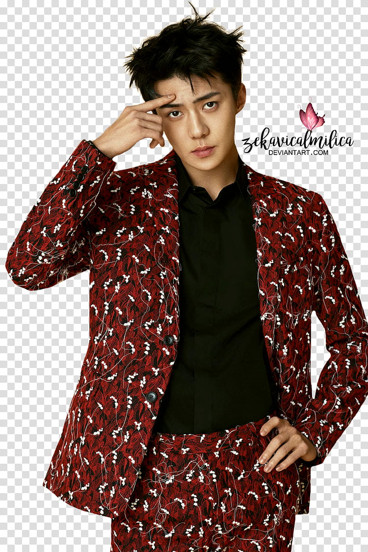 EXO Sehun l Optimum Thailand, Exo Sehun pointing his forehead transparent background PNG clipart