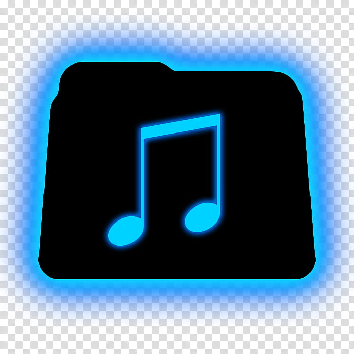 Illuminate , black and blue music folder icon transparent background PNG clipart