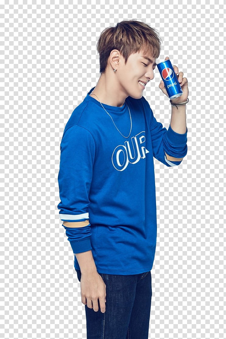 iKON PEPSI P, man holding Pepsi soda bottle transparent background PNG clipart