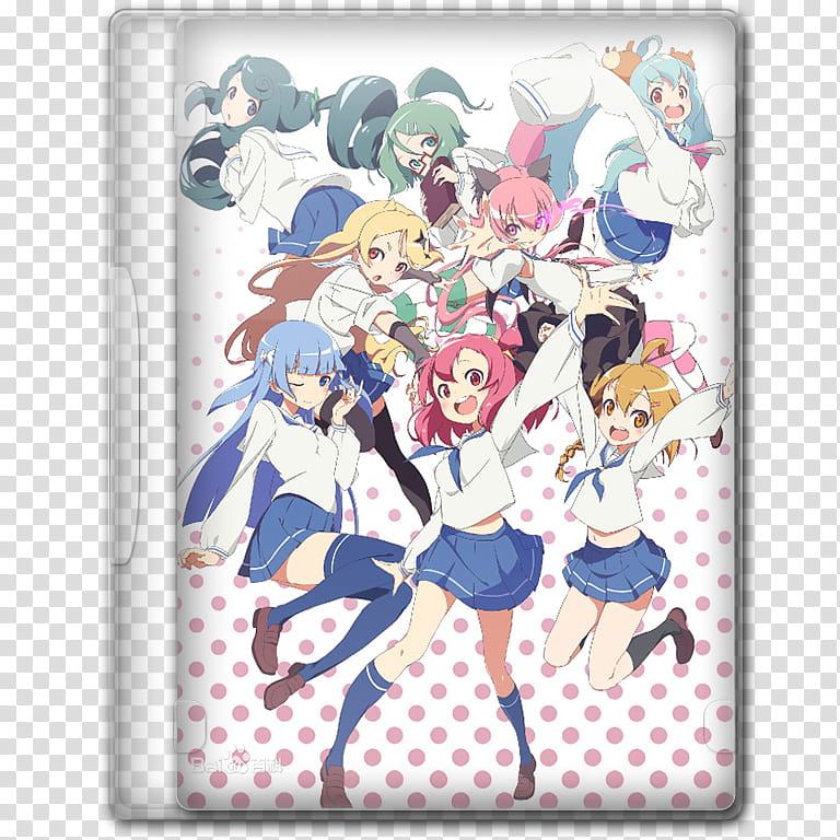 Anime  Spring Season Icon , Urawa no Usagi-chan, group of girls anime illustration inside case transparent background PNG clipart