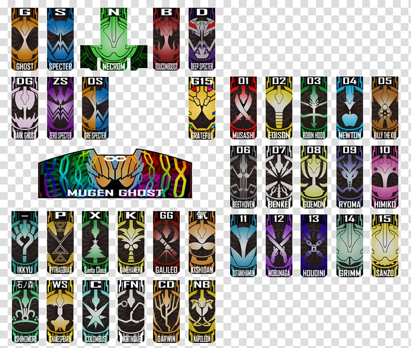 Kamen Rider Ghost All the Stickers, Mugen Ghost transparent background PNG clipart