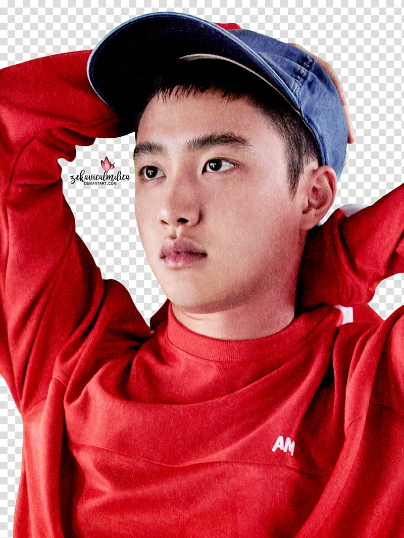 EXO D O Lucky One, man wearing blue cap transparent background PNG clipart