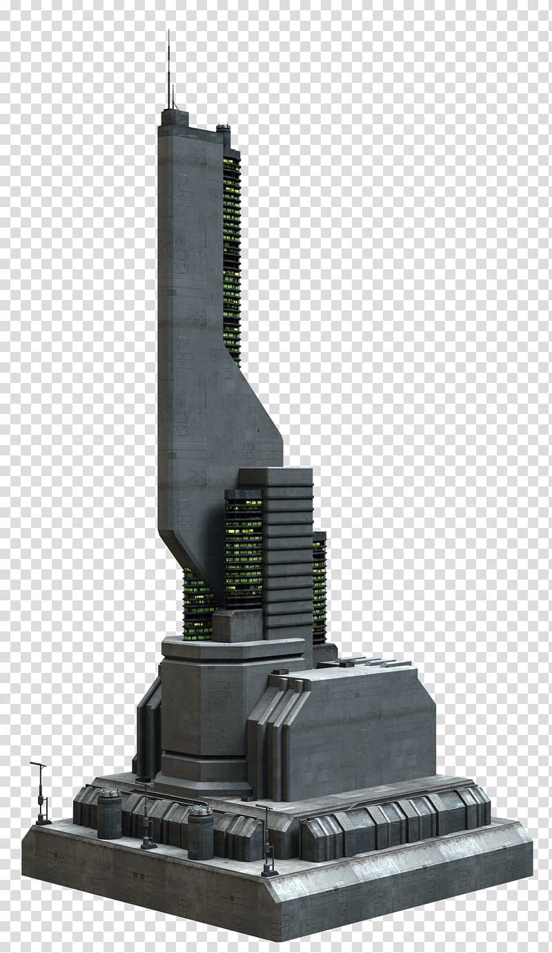 Scifi Building Series, gray concrete statue transparent background PNG clipart