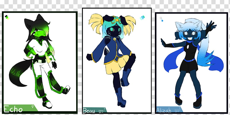 New Inks, Echo, Beau, and Alizah transparent background PNG clipart