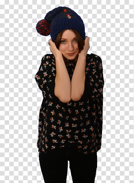 Girls, woman standing while holding her blue bobble hat transparent background PNG clipart