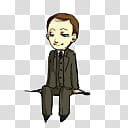BBC Sherlock Mycroft, man character wearing suit jacket icon transparent background PNG clipart
