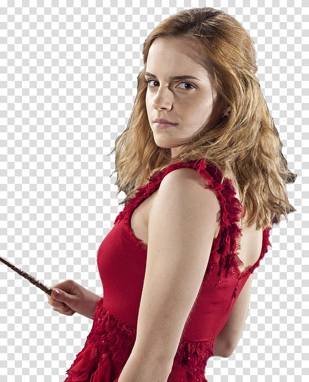 , Emma Watson holding wand transparent background PNG clipart