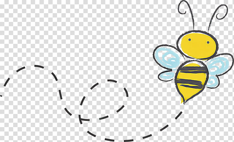 yellow membrane-winged insect cartoon bee honeybee, Membranewinged Insect, Line Art transparent background PNG clipart
