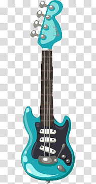 blue and black -string bass guitar sticker transparent background PNG clipart