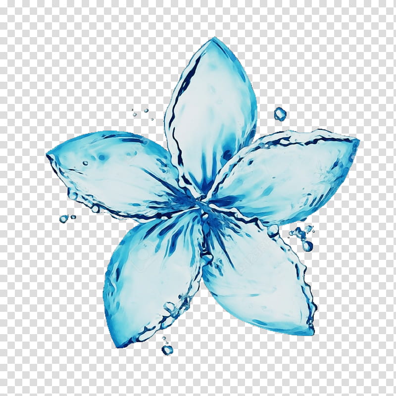 Watercolor Flower, Paint, Wet Ink, Blue, Teal, Bluegreen, Aqua, Turquoise transparent background PNG clipart